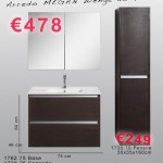 Serie Megan – Arredo bagno wengé da 75 cm