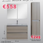 Serie Megan – Arredo bagno beige da 90 cm