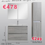 Serie Megan – Arredo bagno grigio da 75 cm