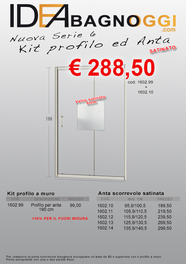 kit profilo ed anta SATINATO b